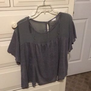 grey blouse